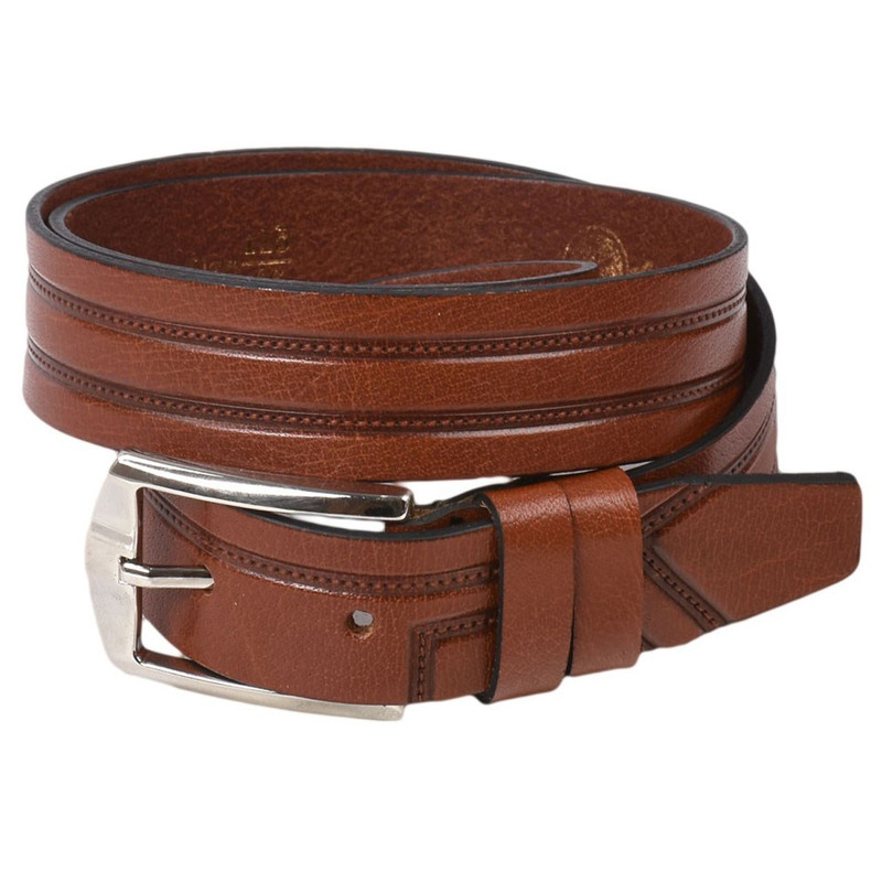 کمربند چرم طبیعی مردانه پارینه مدل BP11-2 4CM